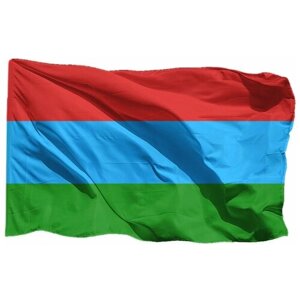 Флаг Республики Карелия на шёлке, 90х135 см - для ручного древка