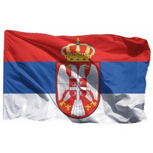 Флаг Сербии на сетке, 70х105 см - для уличного флагштока