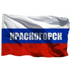 Флаг триколор Красногорска на сетке, 70х105 см - для уличного флагштока
