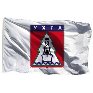 Флаг Ухты на шёлке, 90х135 см - для ручного древка