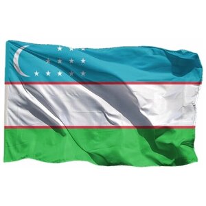 Флаг Узбекистана на флажной сетке, 70х105 см - для флагштока