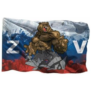 Флаг Z V с медведем 70х105 см для уличного флагштока