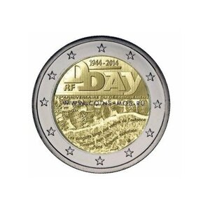 Франция 2 евро 2014 г D-DAY Операция в Нормандии