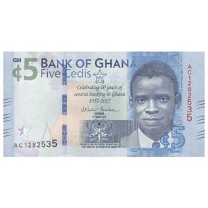 Гана 5 седи 2017 г «60 лет Центральной банковской системе в Гане» UNC Юбилейная! R