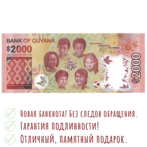Гайана 2000 долларов 2022 / 55-я годовщина Независимости UNC Пластик