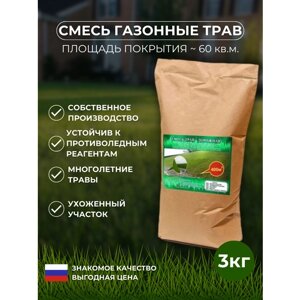 Газонная трава семена "Дорожная", 3 кг, Зеленый Метр