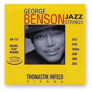 George Benson Jazz Комплект струн для акустической гитары, плоская оплетка, 12-53, Thomastik