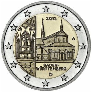Германия 2 евро 2013 г. Монастырь Маульбронн