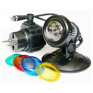 GL1 LED Подсветка подводная\надводная со светодиодами + 4 цветных фильтра (12 В/1,6Вт), шнур 4,8м