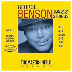 GR112 George Benson Jazz Комплект струн для акустической гитары, круглая оплетка, 12-53, Thomastik