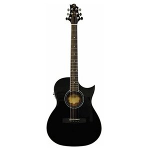 GREG BENNETT GA100SCE/BK - электроакустическая гитара с вырезом, красное дерево, актив, цвет черный