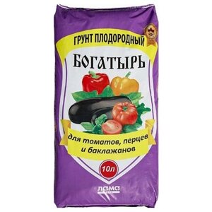 Грунт ЛамаТорф Богатырь для томатов, перцев и баклажанов, 10 л, 5 кг