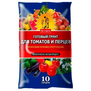 Грунт Сам Себе Агроном для томатов и перцев, 10 л, 3.9 кг