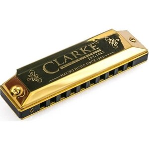 Губная гармоника Clarke CH, строй "С", цвет золото.