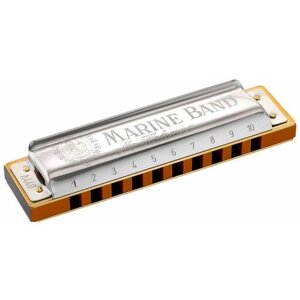 Губная гармошка Hohner Marine Band 1896/20 (M1896466X) F, серебристый