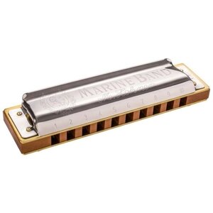 Губная гармошка Hohner Marine Band 1896/20 (M189693X) C, коричневый/серебристый