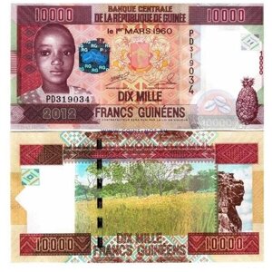 Гвинея 10000 франков 2012 г UNC