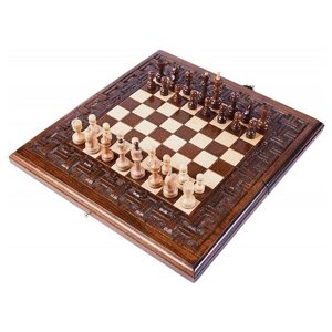 Haleyan Шахматы + нарды резные Армянский Орнамент 30 игровая доска в комплекте