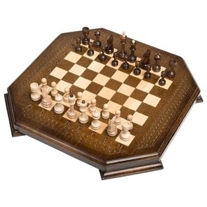 Haleyan Шахматы резные восьмиугольные 30 коричневый игровая доска в комплекте