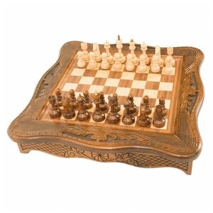 Haleyan Шахматы в ларце 50см коричневый игровая доска в комплекте