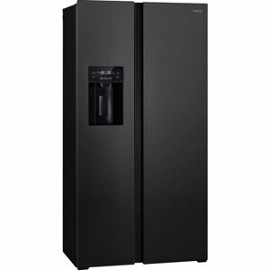 Холодильник HIBERG RFS-655 DX NFGB Side-by-Side с автоледогенератором, 618 л, inverter, No Frost, черное мерцающее стекло