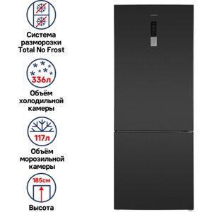 Холодильник maunfeld MFF1857NFSB, черный