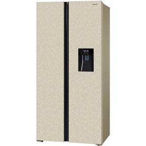 Холодильник NORDFROST RFS 484D NFYm, INVERTER, Total No Frost; Side-by-side, 472 л, Класс A, Диспенсер на двери, Ледогенератор механический поворотный, LED освещение, Электронный дисплей, Режимы «Суперзаморозка» и