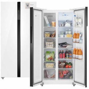 Холодильник side by side Weissgauff Wsbs 500 Inverter NoFrost White Glass