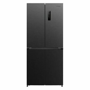 Холодильник трехкамерный Hyundai CM4541F Total No Frost, Side by Side, инверторный черная сталь