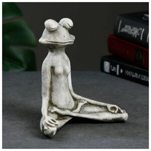 Хорошие сувениры Фигура "Лягушка йог в позе лотоса" 16х16х6см, серый камень