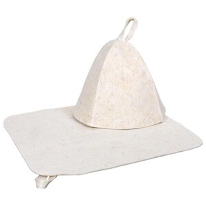 Hot Pot Набор из 2-х предметов: шапка, коврик 1 шт. 40 см 44 см 2.6 см 0.2 кг белый