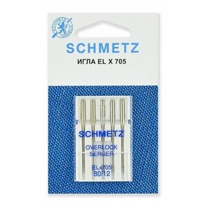 Иглы для плоскошовных машин, хромированные Schmetz CF ELx705 № 80, уп. 5 игл