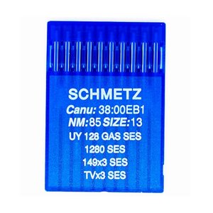 Иглы промышленные Schmetz UY 128 GAS SES №85, для плоскошовных машин, 10 шт.