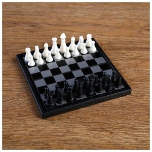 Игра настольная "Шахматы", магнитная доска, 13 х 13 см, чёрно-белые 2590525