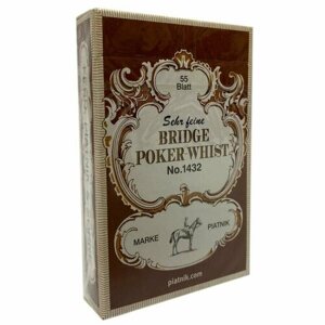 Игральные карты 55 шт. Бридж Покер Вист", коричневая рубашка 54 шт.