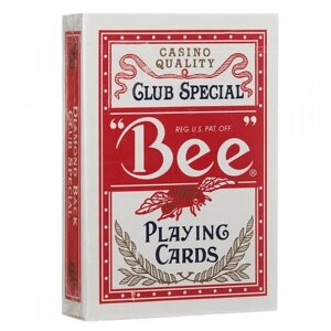 Игральные карты Bee Bee №92 (рубашка без пчёл), красные, Bee