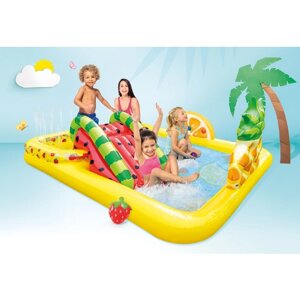 Игровой центр с бассейном Intex Funn Fruity Play Center 244 х 191 х 91 см, горка, фонтан, игрушки 57158