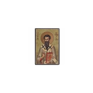 Икона 10х14 Василий Великий, печать, декупаж, мдф, шпон #133167