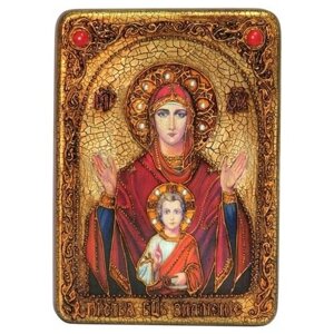 Икона аналойная Божией матери Знамение на мореном дубе 21*29 см 999-RTI-627-2m