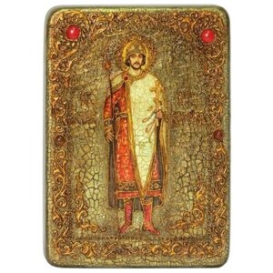 Икона аналойная Святой благоверный князь Борис на мореном дубе 21*29 см 999-RTI-683m