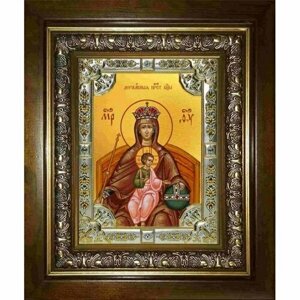 Икона Богородица Державная, 18x24 см, со стразами, в деревянном киоте, арт вк-2922