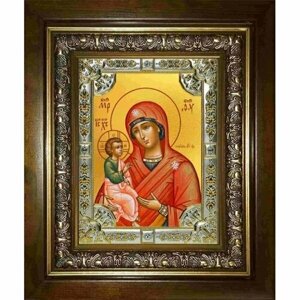 Икона Богородица Гребневская, 18x24 см, со стразами, в деревянном киоте, арт вк-2919