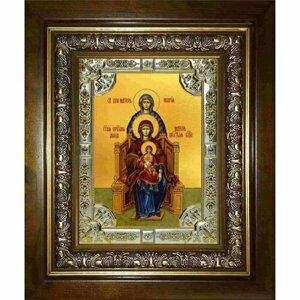 Икона Богородица со сродницами праведными Анной и Марией, 18x24 см, со стразами, в деревянном киоте, арт вк-2901