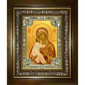 Икона Богородица Владимирская, 18x24 см, со стразами, в деревянном киоте, арт вк-2882