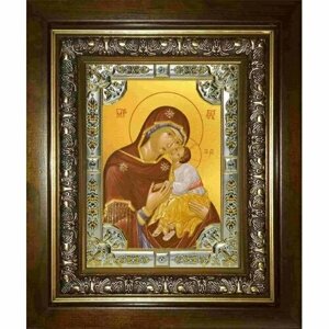 Икона Богородица Влахернская, 18x24 см, со стразами, в деревянном киоте, арт вк-2878