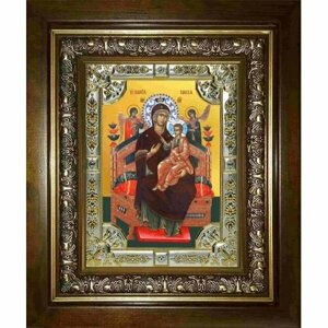 Икона Богородица Всецарица, 18x24 см, со стразами, в деревянном киоте, арт вк-2907