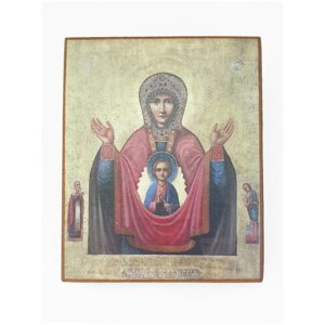 Икона "Богородица. Знамение", размер иконы - 15x18