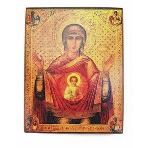 Икона "Богородица. Знамение", размер иконы - 15x18