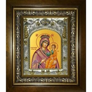 Икона Божьей Матери Избавительница, 14x18 см, в деревянном киоте 20х24 см, арт вк-3080