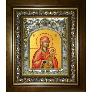 Икона Божьей Матери Лиддская, 14x18 см, в деревянном киоте 20х24 см, арт вк-3088